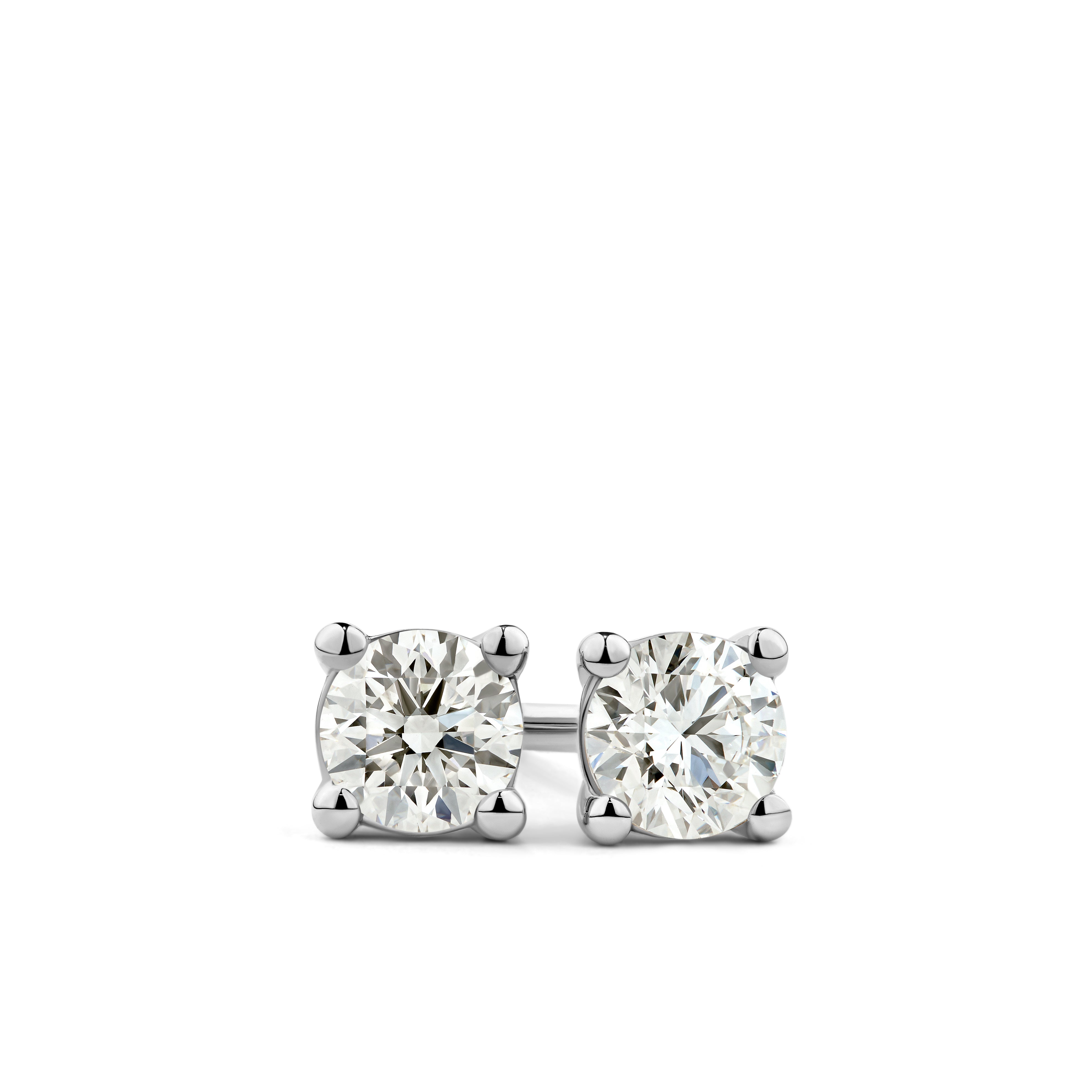 Rendition Solitaire Earrings in 9ct White Gold