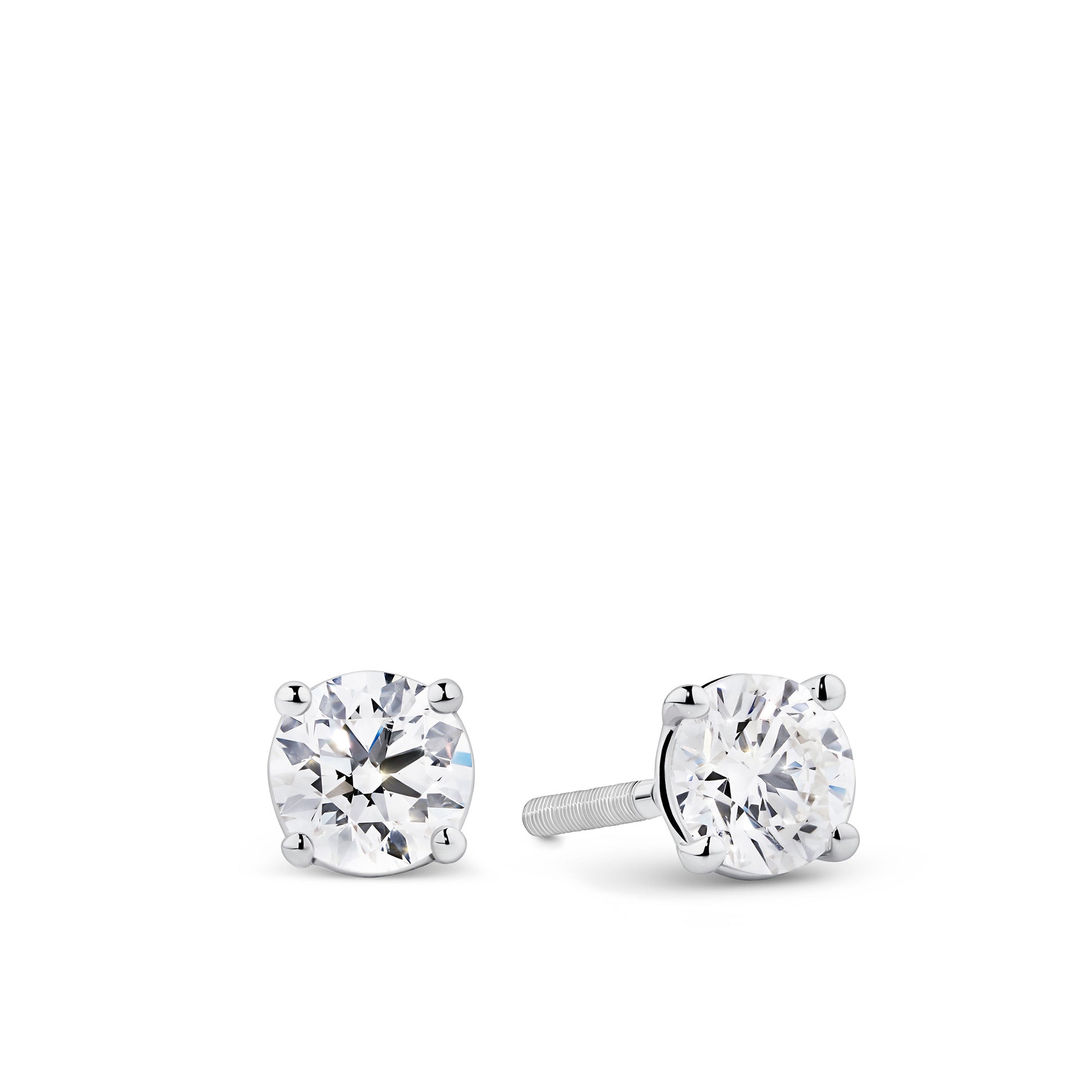 1.00ct TW Diamond Solitaire Earrings in 18ct White Gold