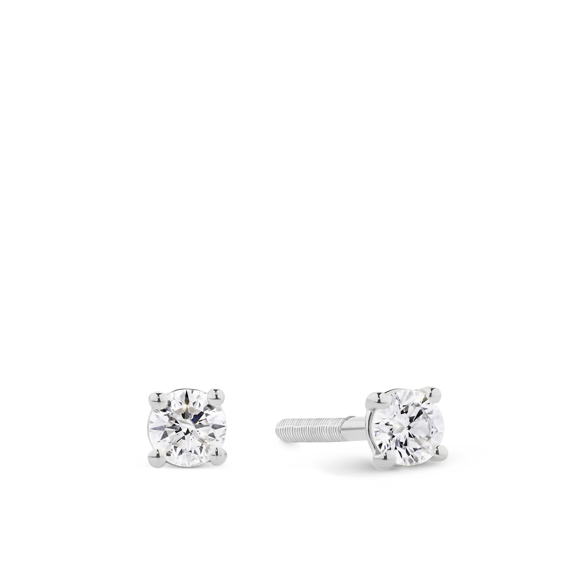 0.25ct TW Diamond Solitaire Earrings in 18ct White Gold