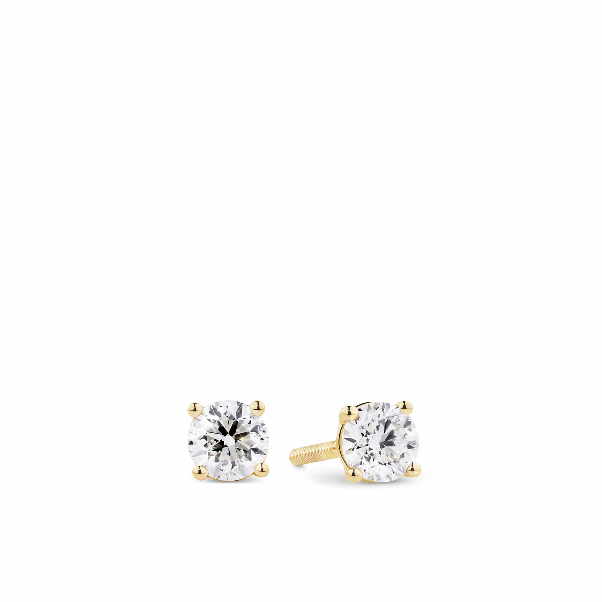 Brilliance 0.25ct TW Diamond Solitaire Earrings in 18ct Yellow Gold