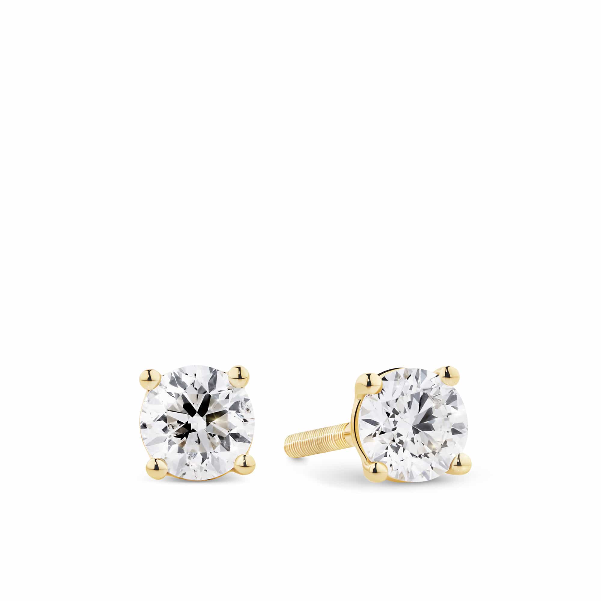 Brilliance 0.75ct TW Diamond Solitaire Earrings in 18ct Yellow Gold