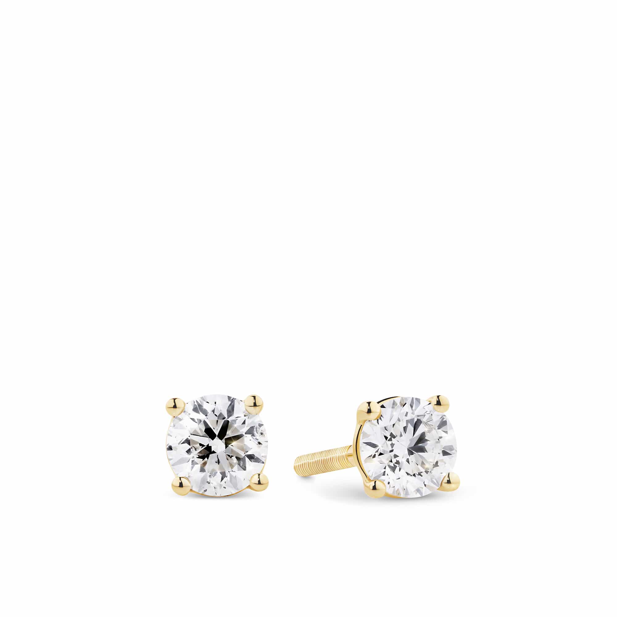Brilliance 0.50ct TW Diamond Solitaire Earrings in 18ct Yellow Gold