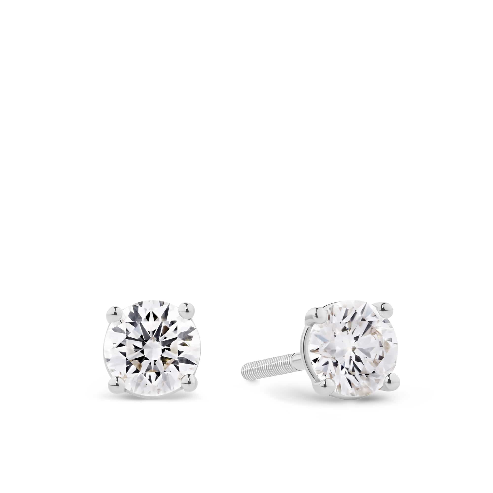 Brilliance 1.00ct TW Diamond Solitaire Earrings in 18ct White Gold