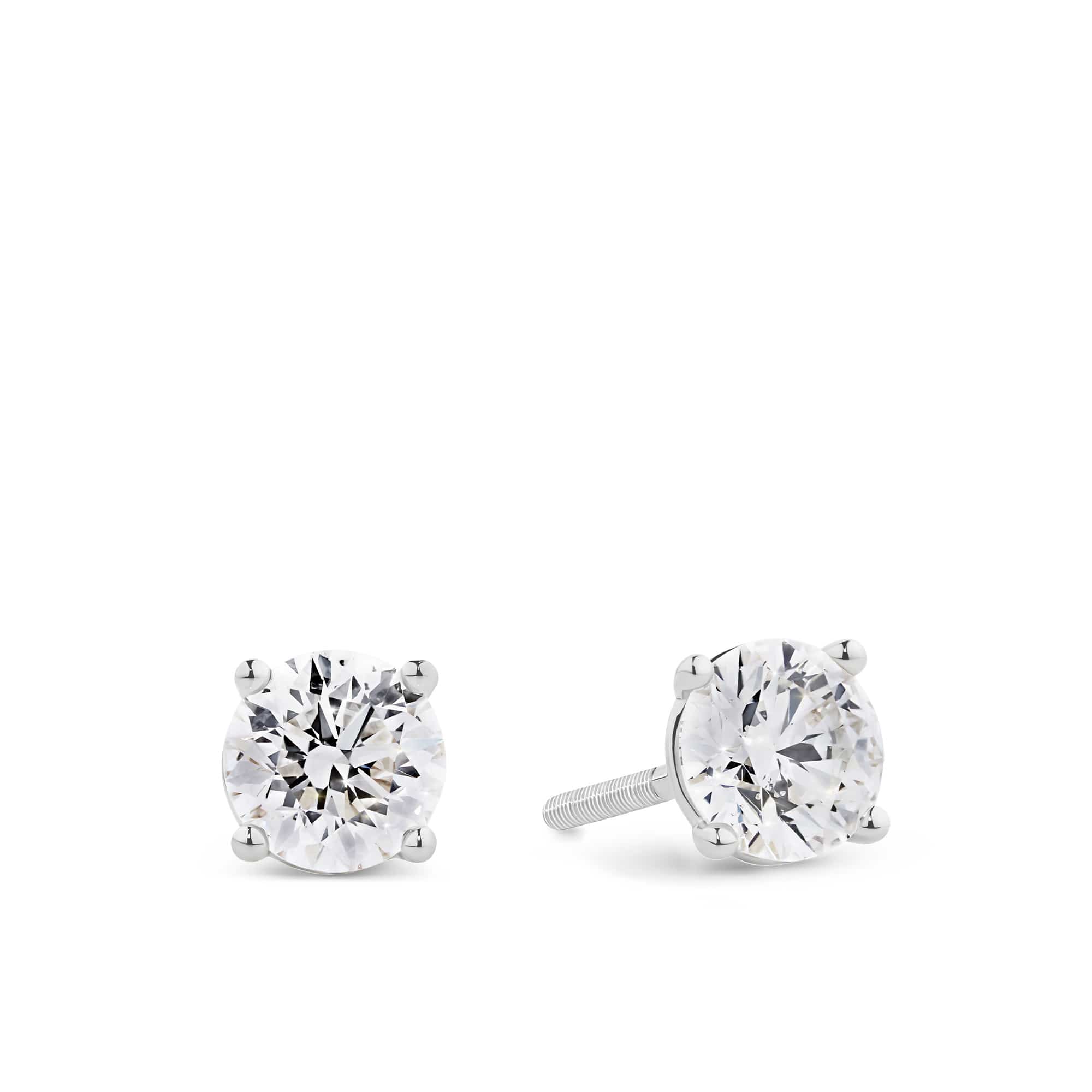Brilliance 1.50ct TW Diamond Solitaire Earrings in 18ct White Gold