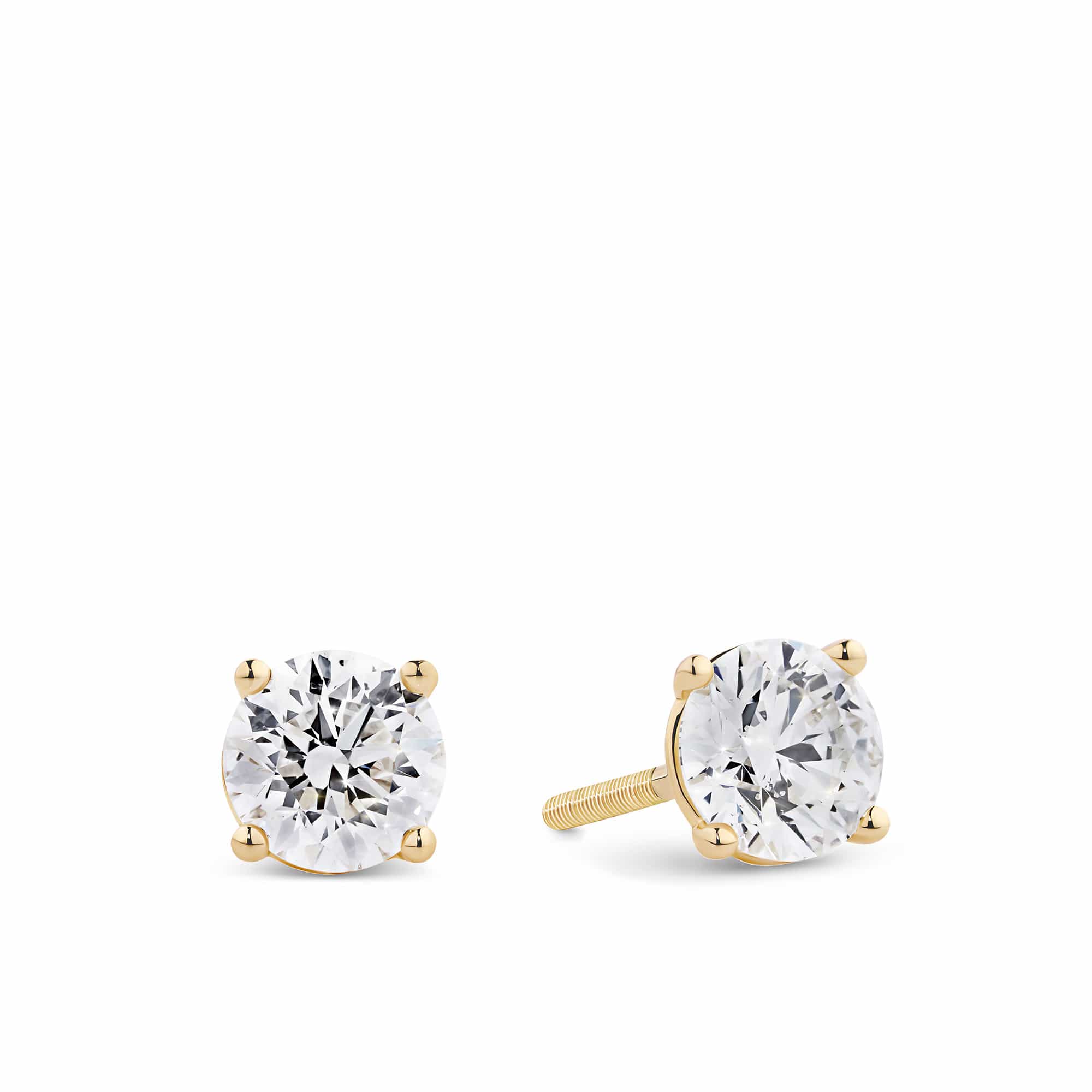 Brilliance 1.50ct TW Diamond Solitaire Earrings in 18ct Yellow Gold