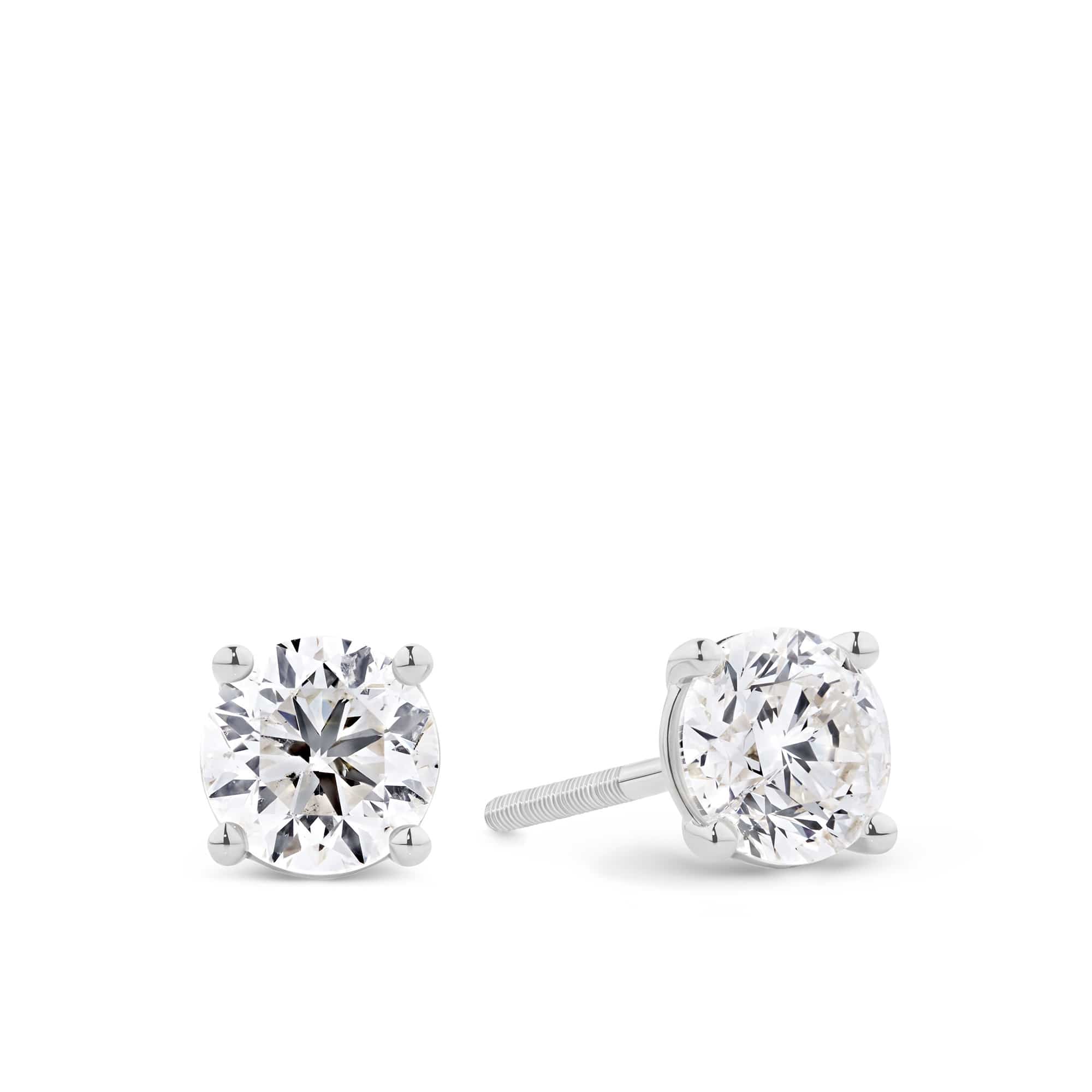 Brilliance 2.00ct TW Diamond Solitaire Earrings in 18ct White Gold