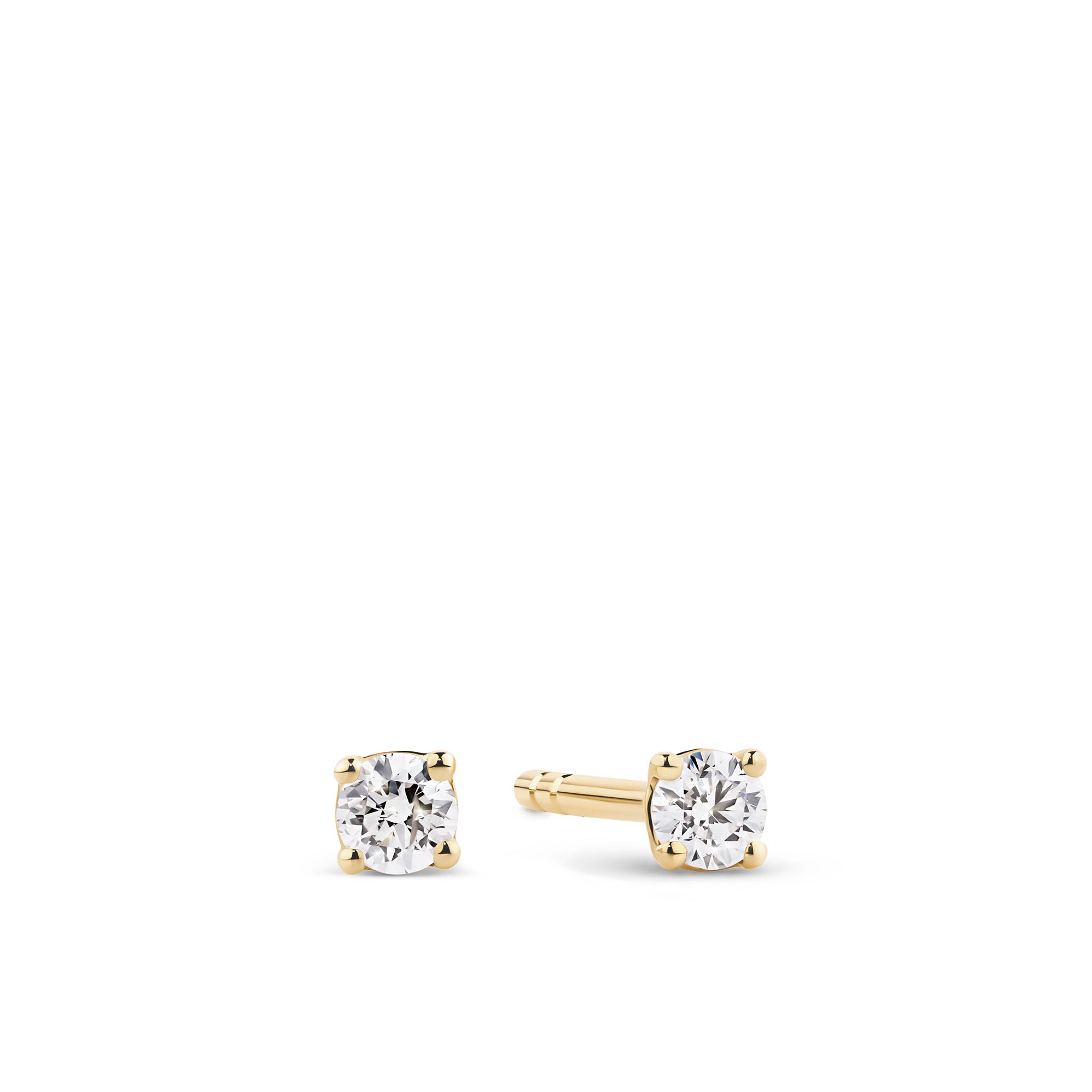 0.10ct TW Diamond Solitaire Earrings in 9ct Yellow Gold