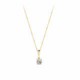 Rendition 0.30ct Diamond Solitaire Pendant in 9ct Yellow & White Gold