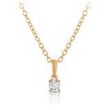 Diamond Solitaire Pendant in 9ct Yellow Gold