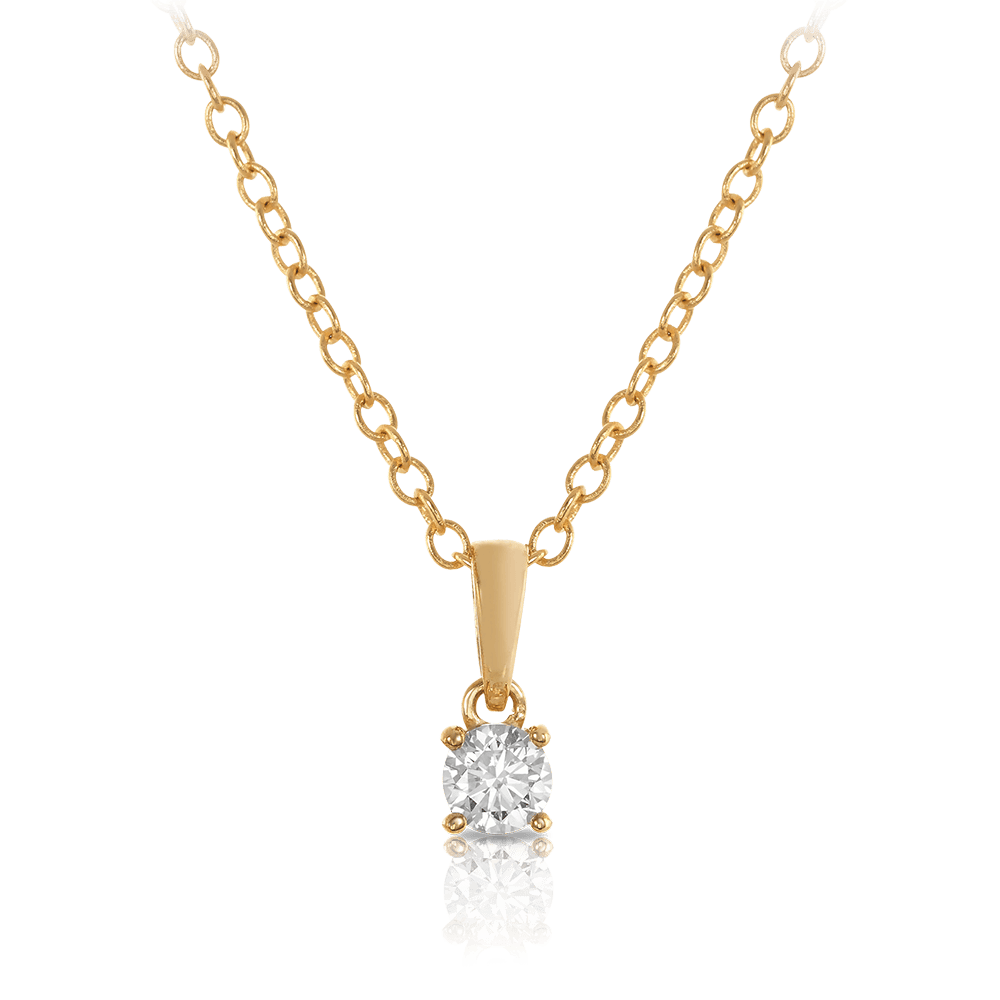 0.25ct TW Diamond Solitaire Pendant in 9ct Yellow Gold