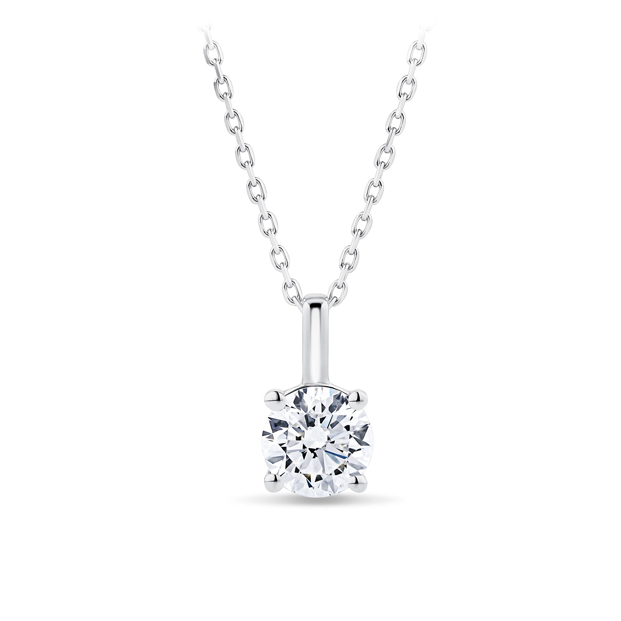 0.50ct TW Diamond Solitaire Pendant with Chain in 18ct White Gold