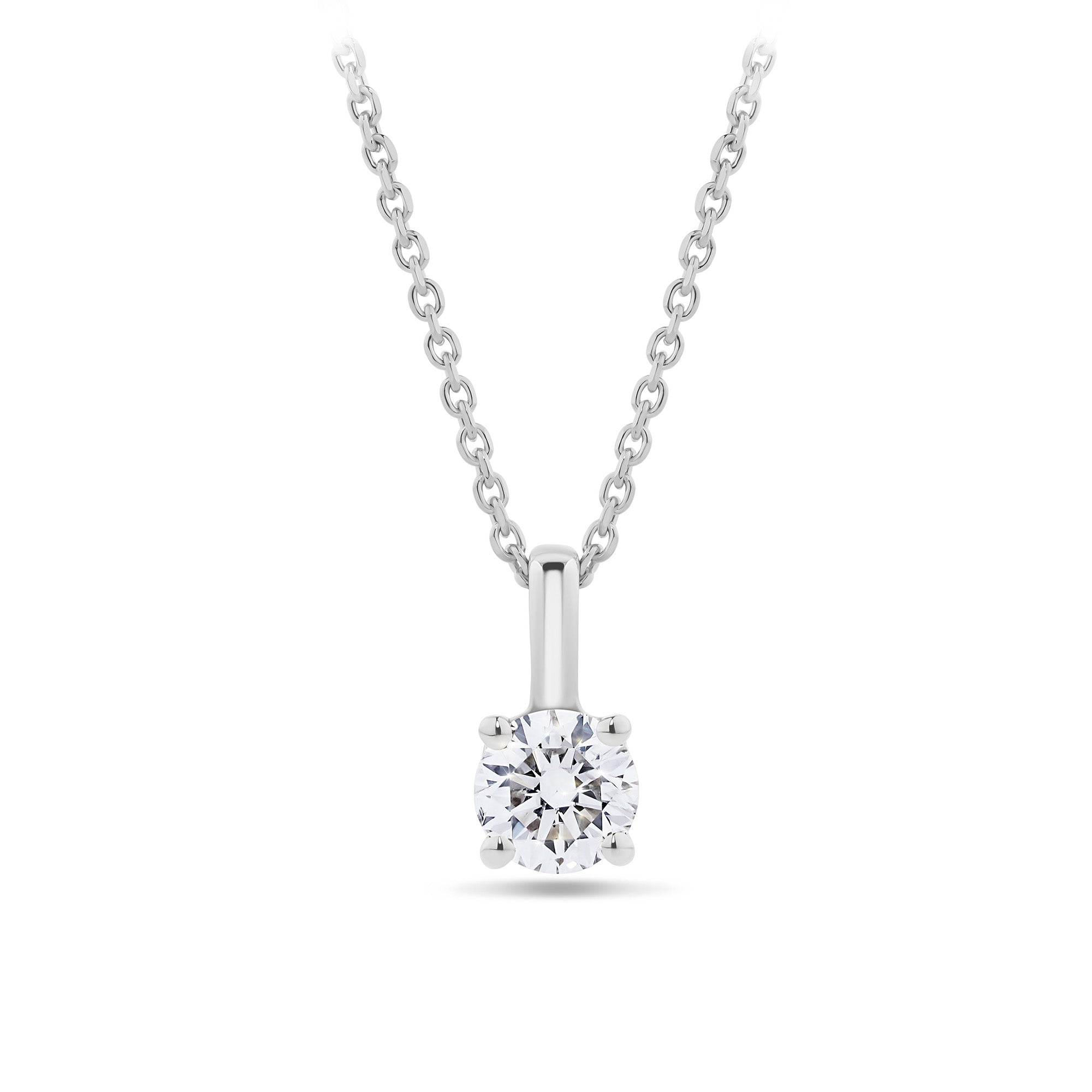 0.25ct TW Diamond Solitaire Pendant with Chain in 18ct White Gold