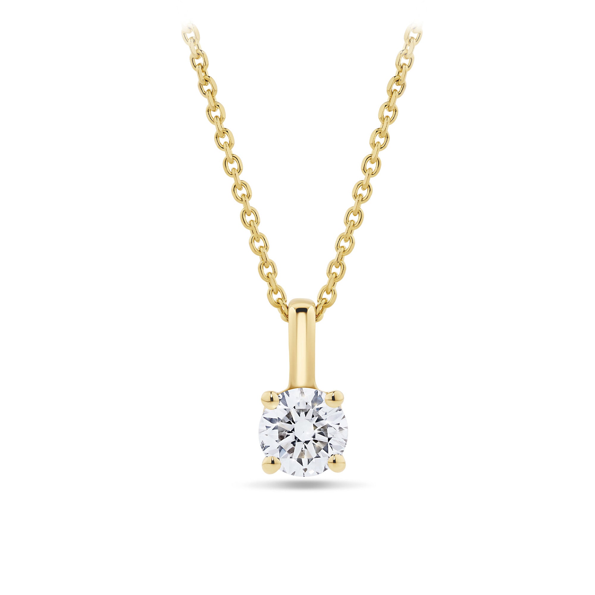 0.25ct TW Diamond Solitaire Pendant with Chain in 18ct Yellow Gold