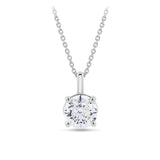 1.00ct TW Diamond Solitaire Pendant with Chain in 18ct White Gold