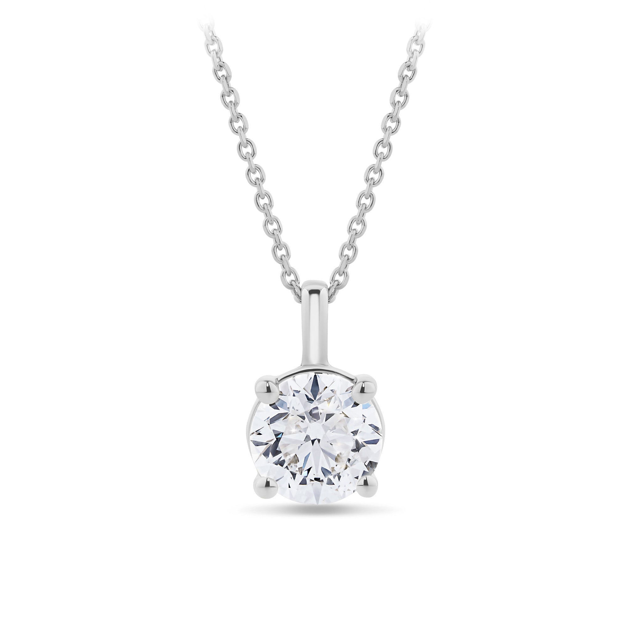1.00ct TW Diamond Solitaire Pendant with Chain in 18ct White Gold