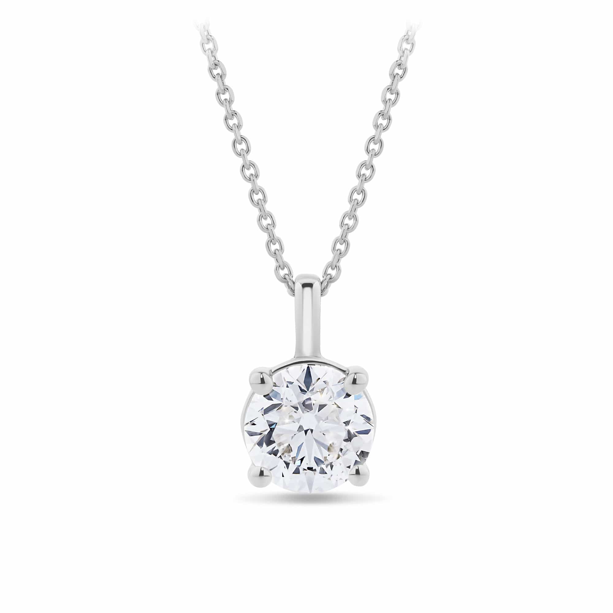 Brilliance 1.00ct TW Diamond Solitaire Pendant in 18ct White Gold