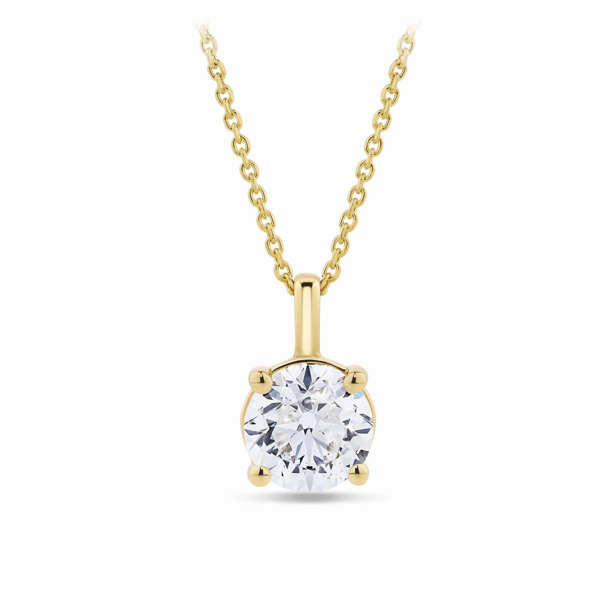 Brilliance 1.00ct TW Diamond Solitaire Pendant in 18ct Yellow Gold