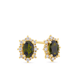 Bluebird™ Tourmaline & Diamond Earrings in 9ct Yellow Gold