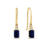 Bluebird™ Sapphire & 0.88ct TW Diamond Earrings in 9ct Yellow Gold