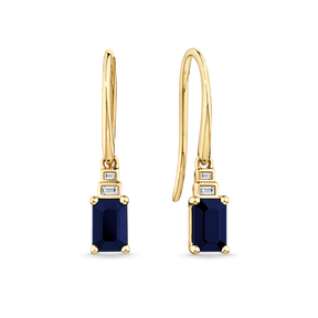 Bluebird™ Sapphire & 0.88ct TW Diamond Earrings in 9ct Yellow Gold