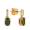 Bluebird™ Tourmaline & Diamond Drop Earrings in 9ct Yellow Gold