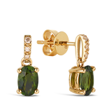 Bluebird™ Tourmaline & Diamond Drop Earrings in 9ct Yellow Gold