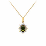 Bluebird™ Tourmaline & Diamond Pendant with Chain in 9ct Yellow Gold