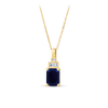 Bluebird™ Sapphire & 2.30ct TW Diamond Pendant with Chain in 9ct Yellow Gold
