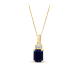 Bluebird™ Sapphire & 2.30ct TW Diamond Pendant with Chain in 9ct Yellow Gold