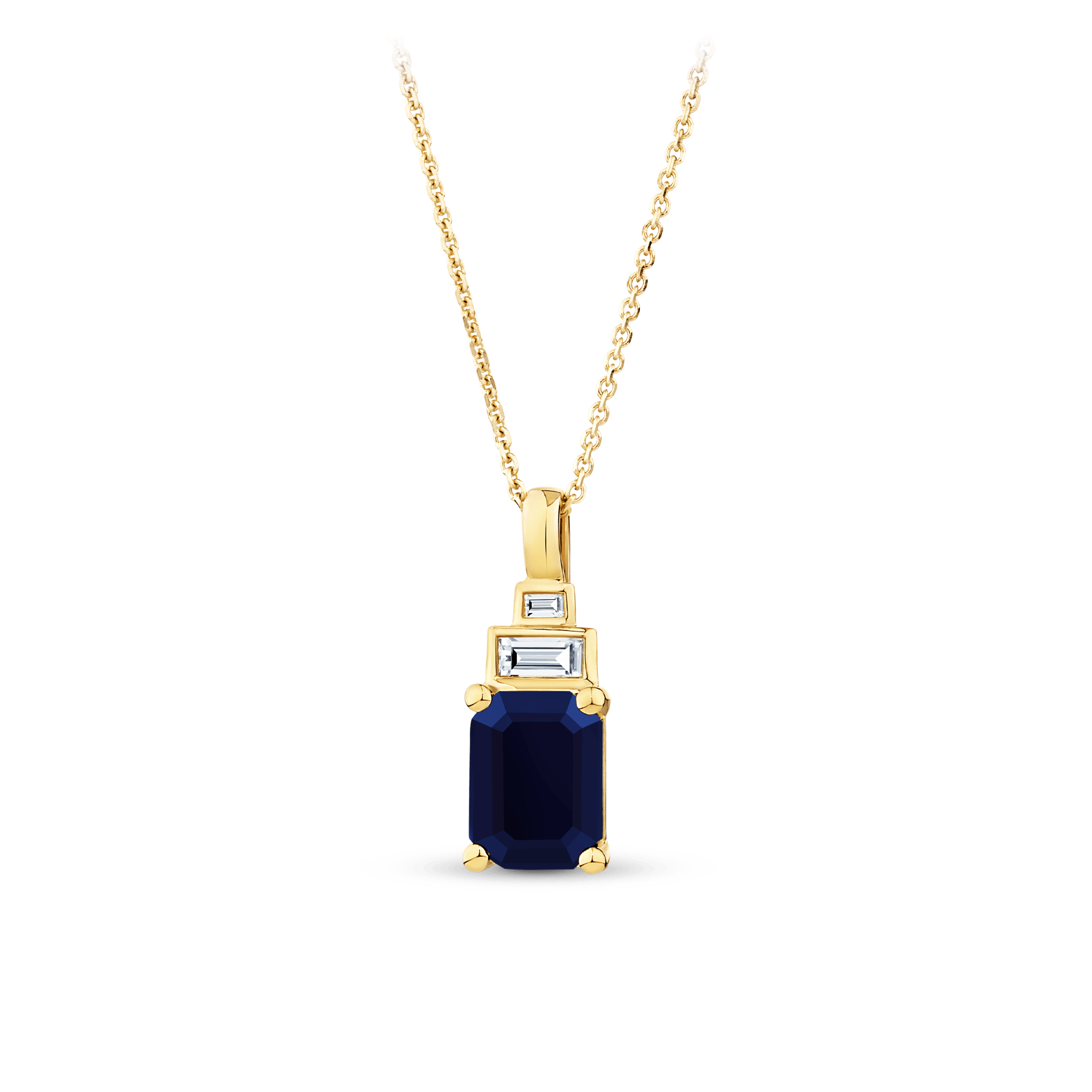 Bluebird™ Sapphire & 2.30ct TW Diamond Pendant with Chain in 9ct Yellow Gold