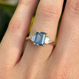 Bluebird London Blue Topaz & 0.26ct TW Diamond Ring in 9ct Yellow Gold