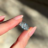 Bluebird™ Aquamarine & 0.25ct TW Diamond Ring in 9ct White Gold
