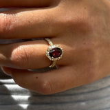 Bluebird™ Rhodolite Garnet & 0.50ct TW Diamond Ring in 9ct Yellow Gold