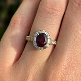 Bluebird Rhodolite Garnet & 0.50ct TW Diamond Ring in 9ct Yellow Gold