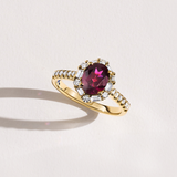 Bluebird™ Rhodolite Garnet & 0.50ct TW Diamond Ring in 9ct Yellow Gold