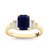 Bluebird™ Sapphire & 2.40ct TW Diamond Ring in 9ct Yellow Gold