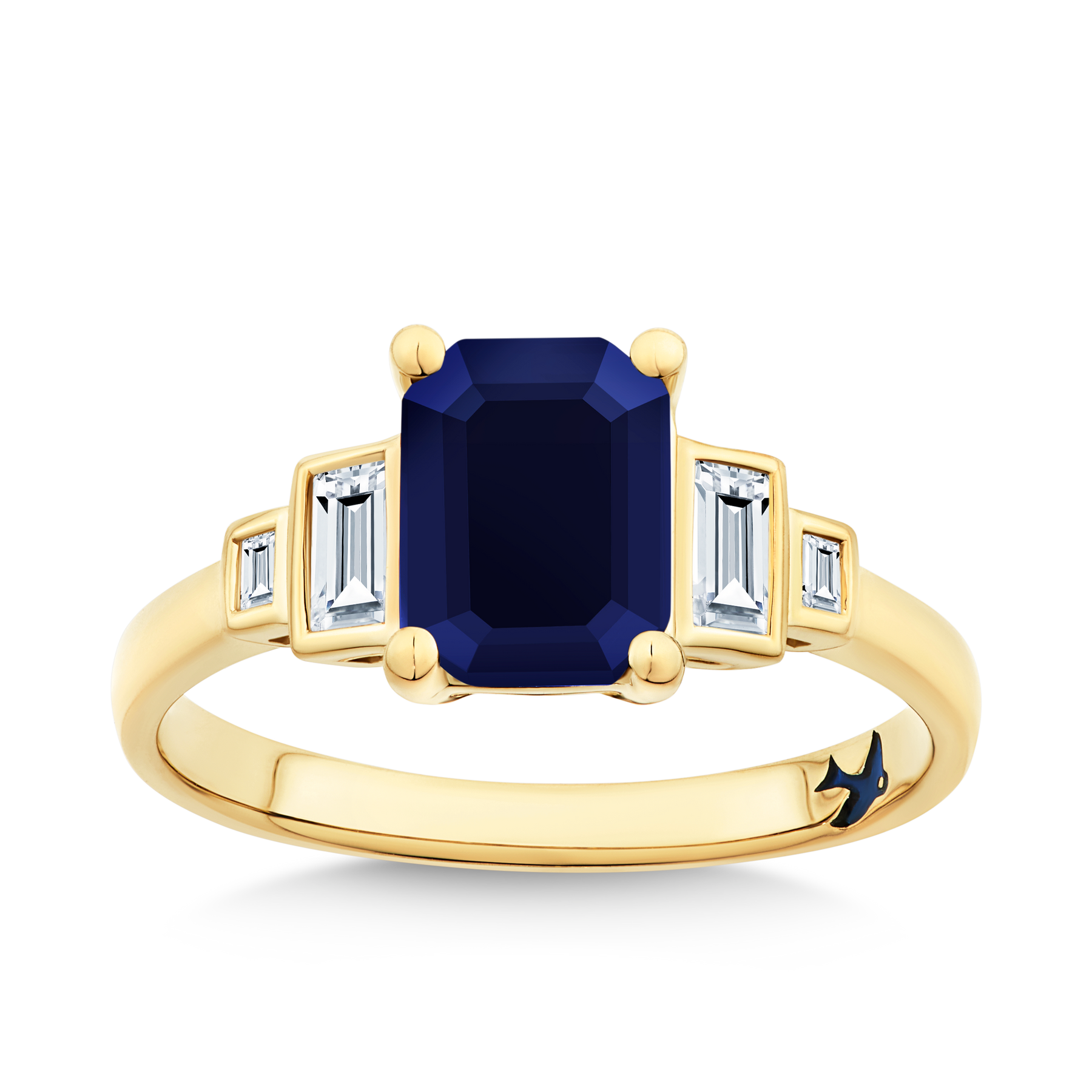 Bluebird™ Sapphire & 2.40ct TW Diamond Ring in 9ct Yellow Gold