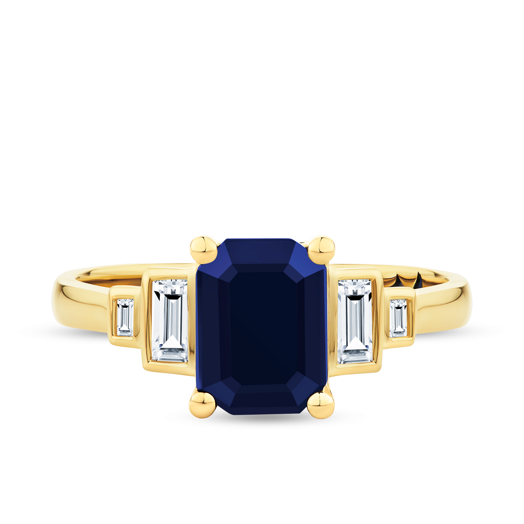 Bluebird™ Sapphire & 2.40ct TW Diamond Ring in 9ct Yellow Gold