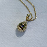 Bluebird™ Pear Cut Pink Tourmaline Claw Set Pendant with Chain in 9ct Yellow Gold