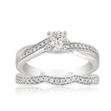 0.75ct TW Australian Diamonds® Argyle White Diamond Engagement & Wedding Bridal Set Rings in 18ct White Gold