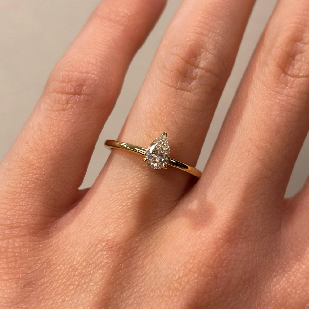 1917™ 0.50ct Diamond Pear Solitaire Engagement Ring in 18ct Yellow Gold