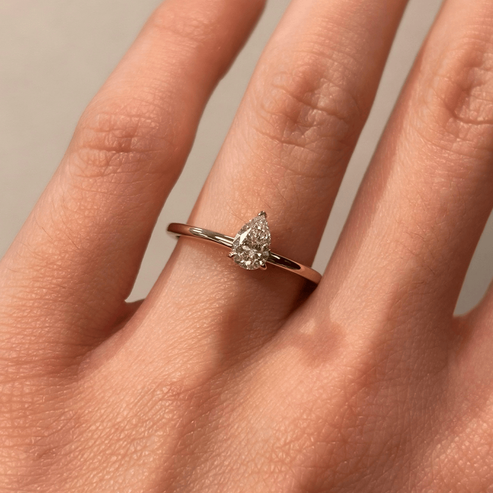 1917™ 0.50ct Diamond Pear Solitaire Engagement Ring in 18ct Yellow Gold