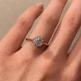 1917™ 0.56ct TW Diamond Flower Halo Engagement Ring in 18ct Yellow and White