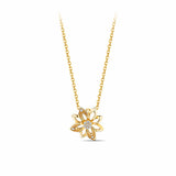 Helia Diamond Flower Necklace in 9ct Recycled Gold with 14ct Recycled Gold Chain
