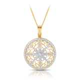 Fancy Circle Pendant in 9ct Yellow Gold