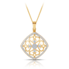 Fancy Filigree Diamond Pendant in 9ct Yellow Gold