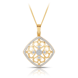 Fancy Filigree Diamond Pendant in 9ct Yellow Gold