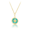 Diamond Star and Aqua Necklace set in 9ct Yellow Gold