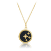 Diamond Star & Black Necklace in 9ct Yellow Gold