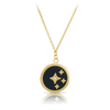 Diamond Star & Black Necklace in 9ct Yellow Gold